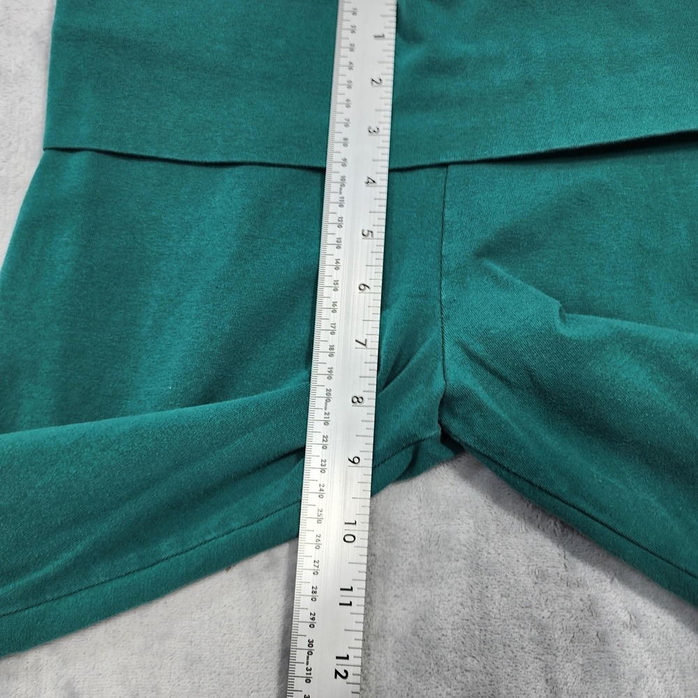PINK Victoria's Secret Leggings Womens M Green Foldover Waist Ankle Yoga Stretch - Picture 8 of 11